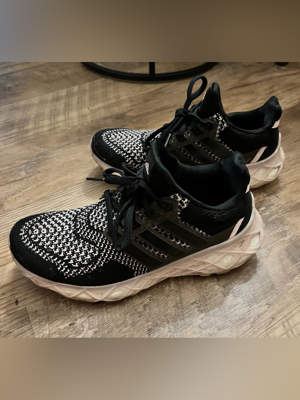 adidas Black & White Knit Training Sneakers
